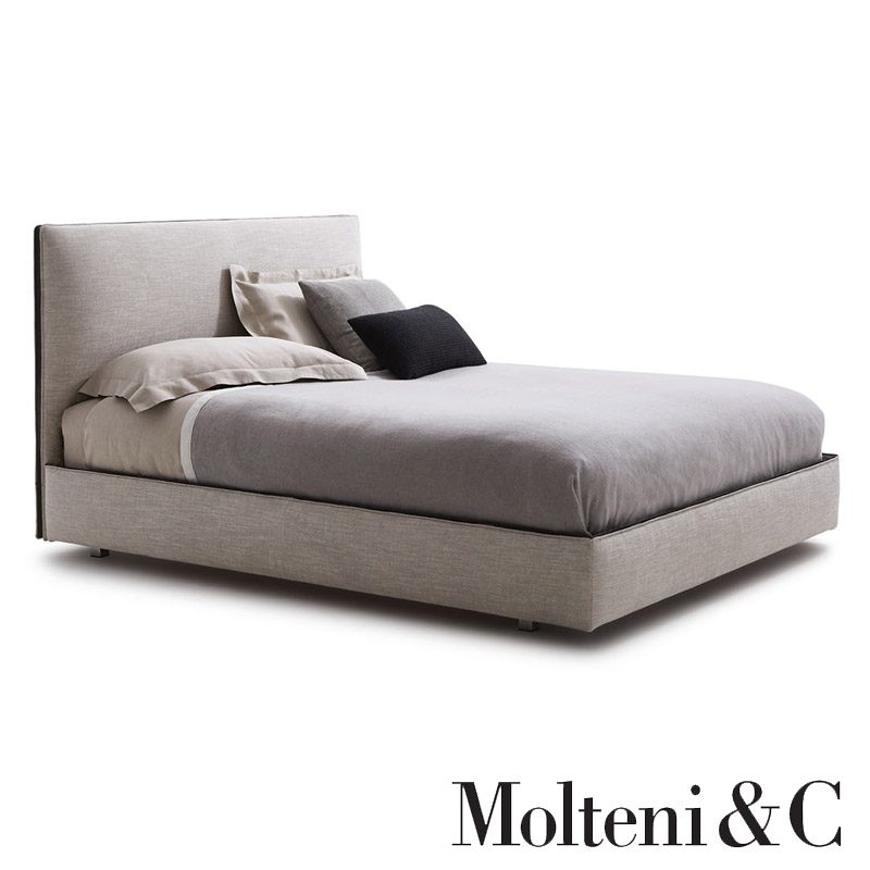 Letto matrimoniale ribbon bed molteni fabric leather design vincent van duysen moderno original (1)